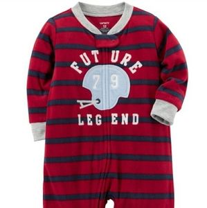 Carter's One Piece Football Fleece Pajamas 5T